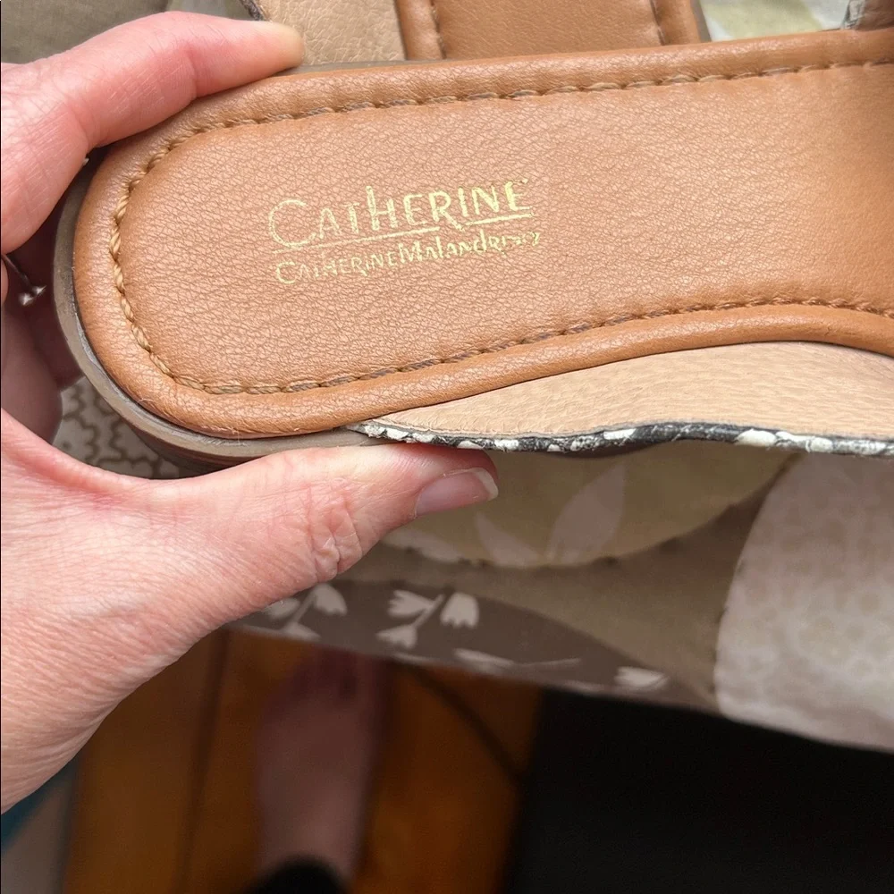 Catherine Malandrino Two-Pair Slide Set — Snake Print & Olive